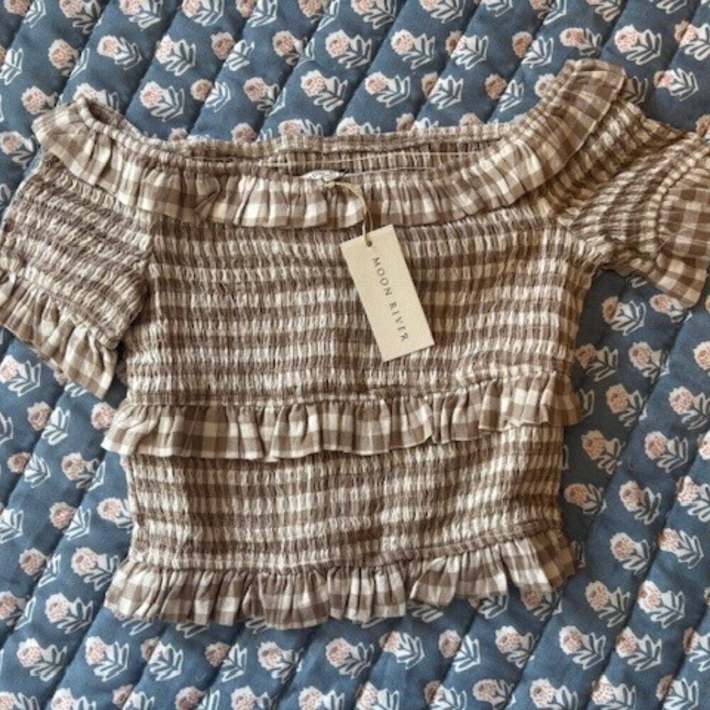 💛NWT Anthropologie Moon River Gingham Top // Size M // Rare/Hard to Find! 💛 - Picture 7 of 7